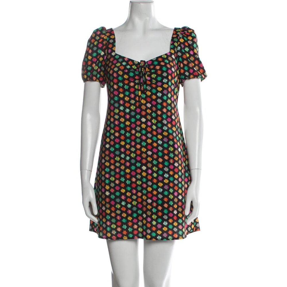 HVN Dylan Tropical Fish Print Minidress